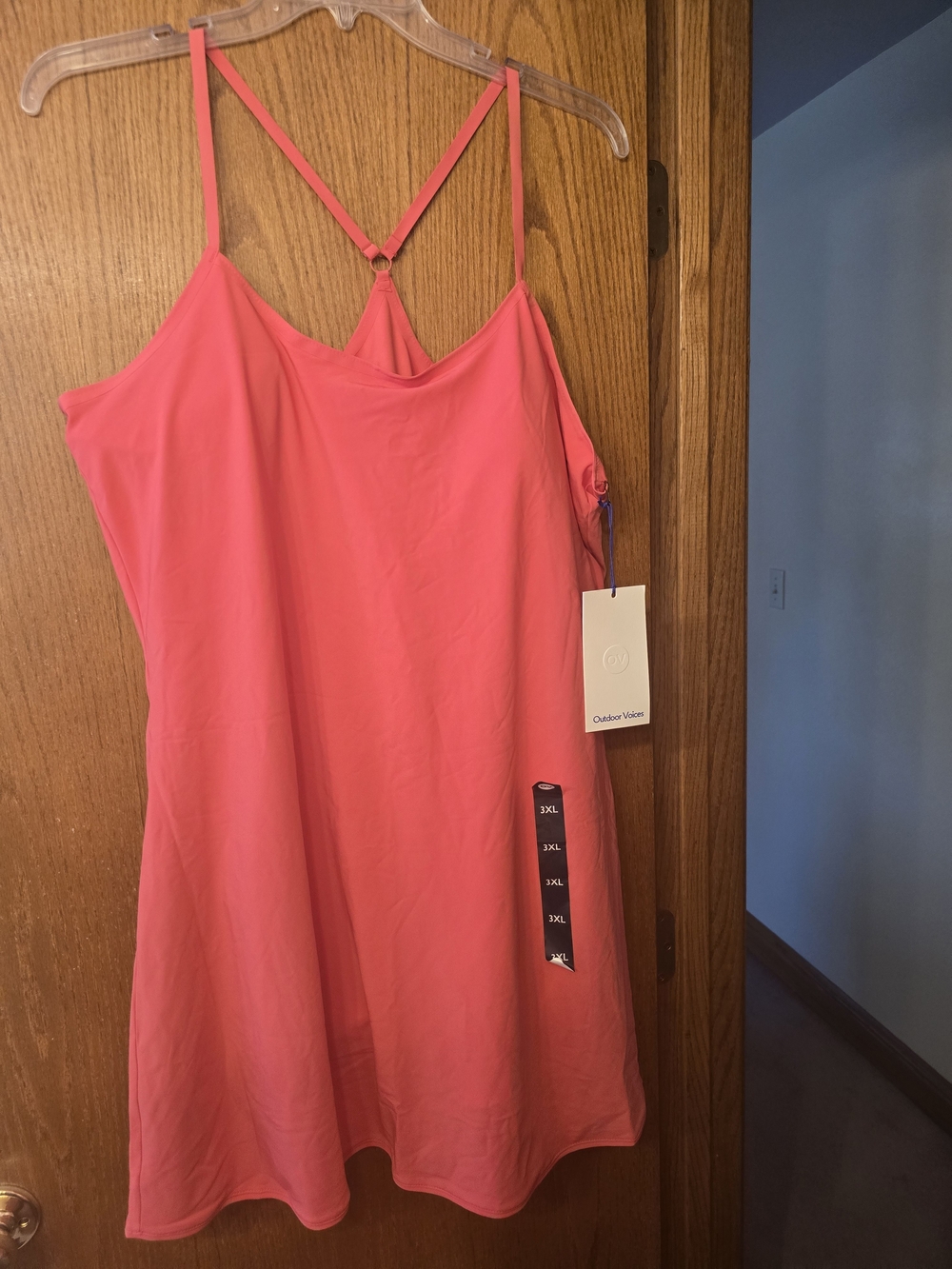 Coral Tank Spaghetti Strap Racerback Athletic Dress